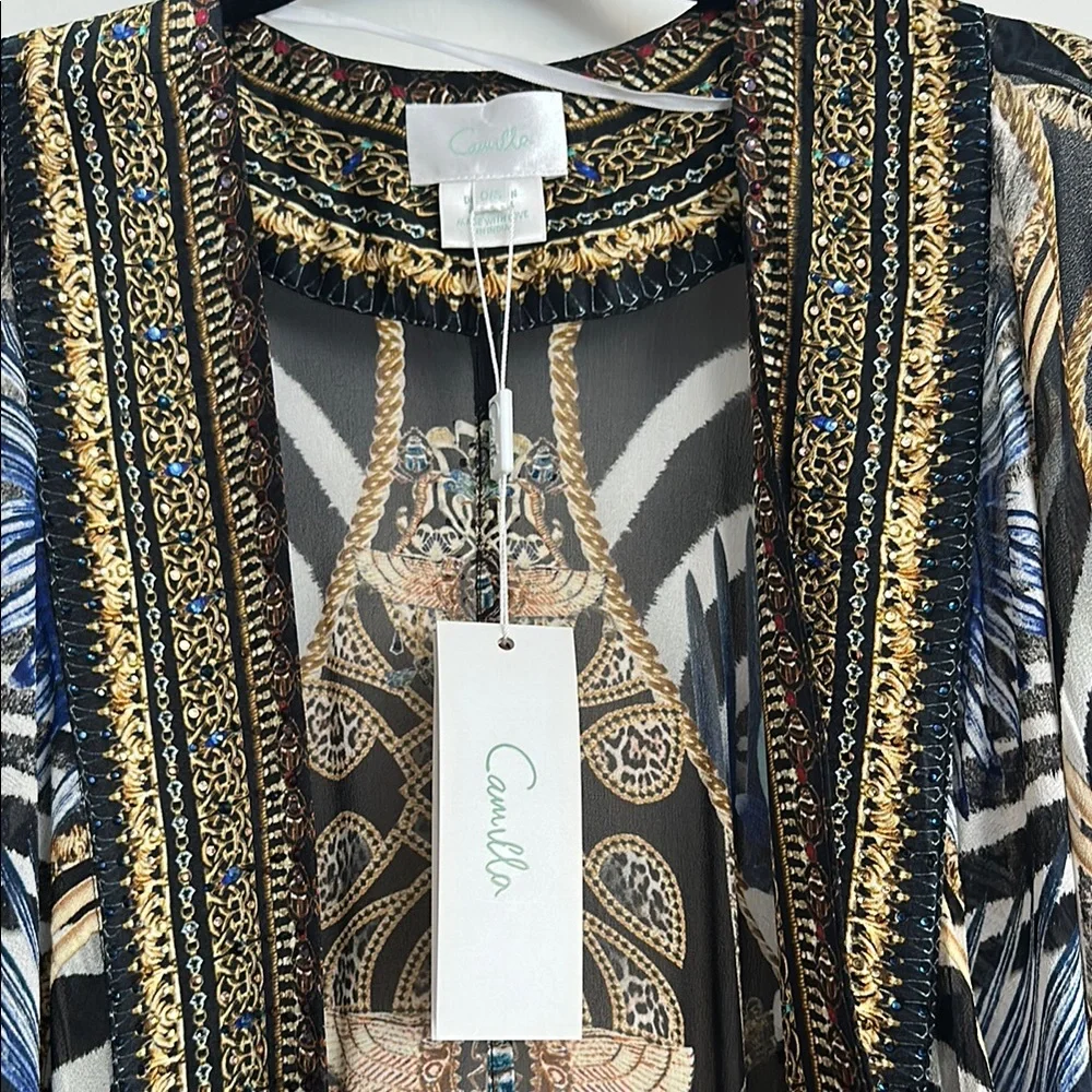 Camilla Elegant Multicolor Kimono Robe - Picture 3 of 9